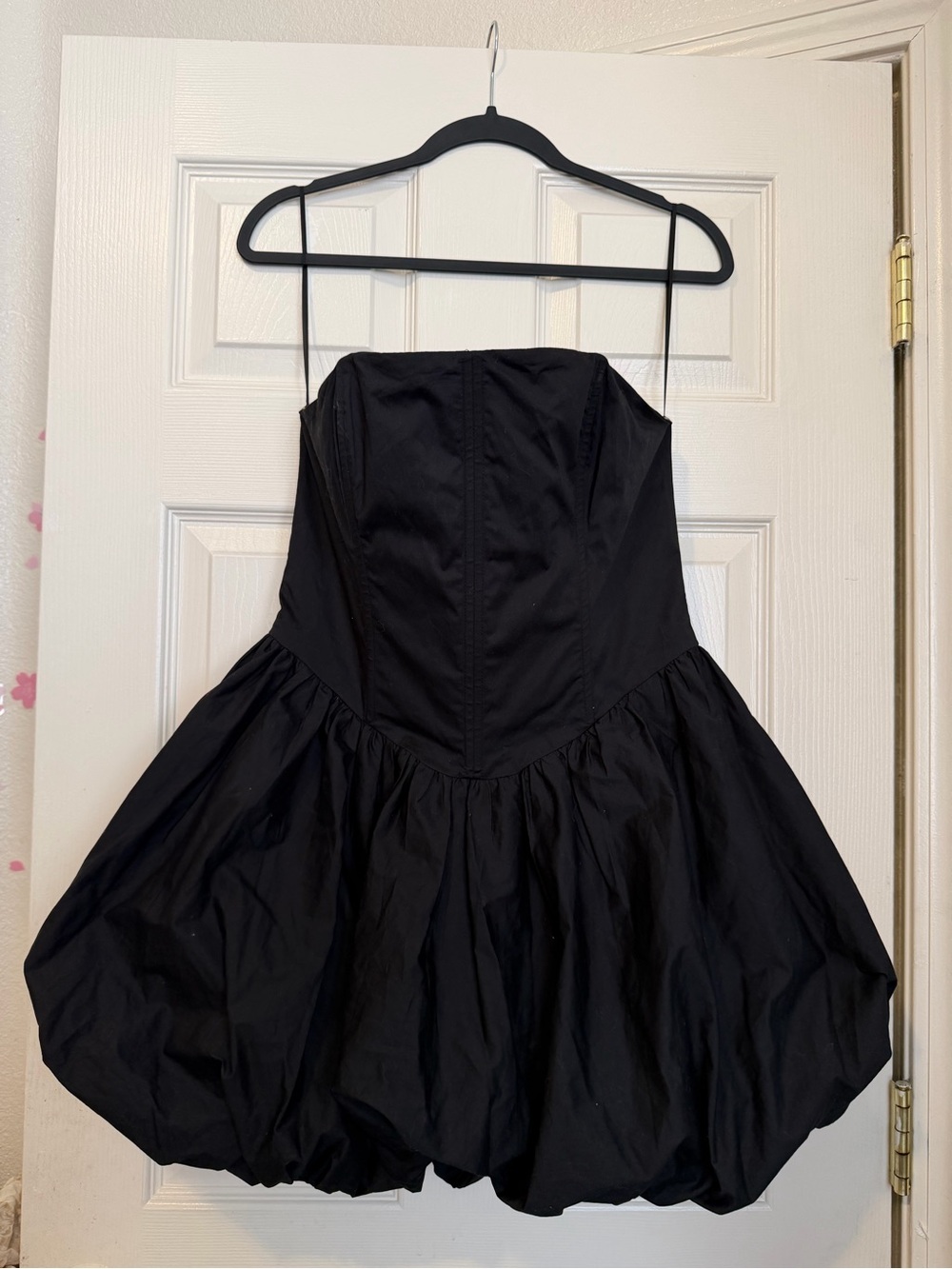 Fashion Nova Black Strapless Bubble Hem Dress. Never been worn.